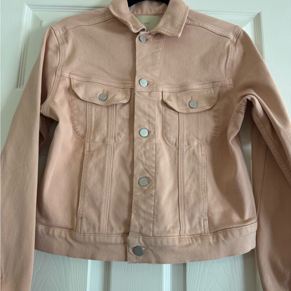 CQY Women's Blush Pink Jean Jacket - Classic Fit